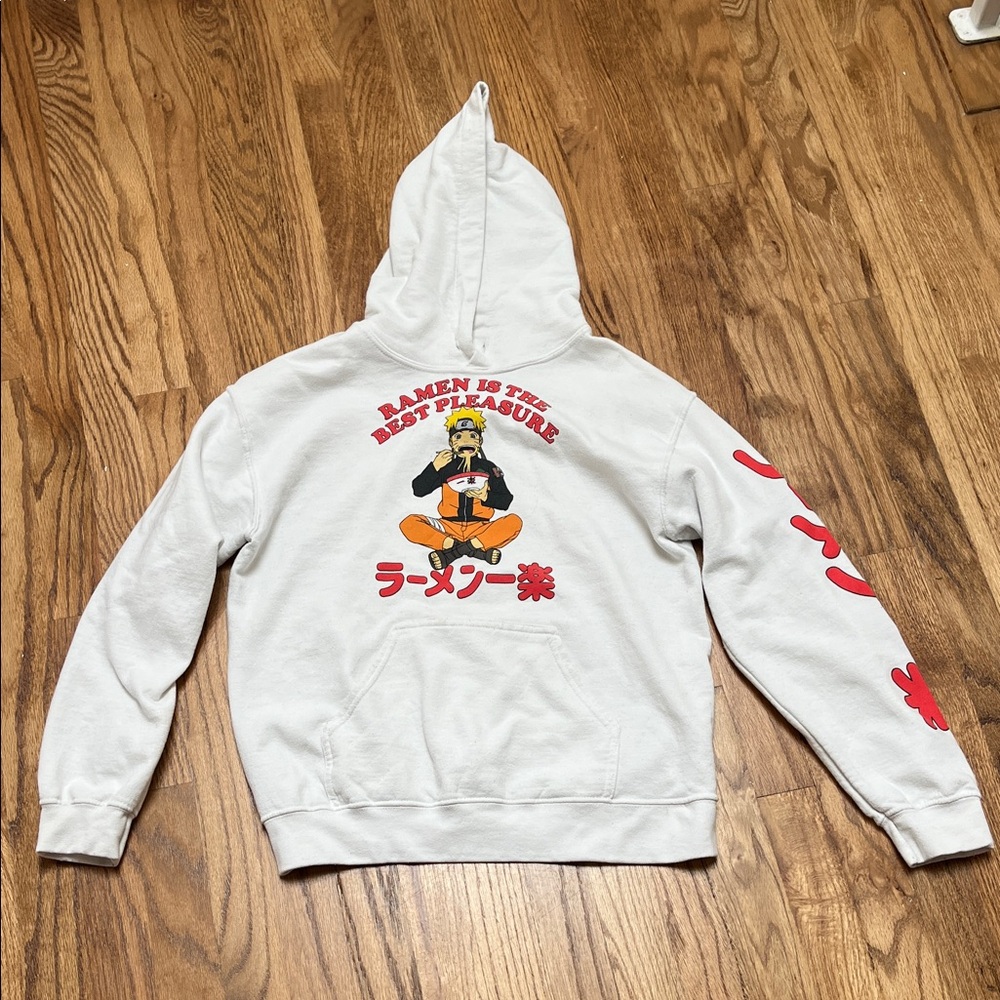 Ramen- White Hoodie with Ramen Graphic